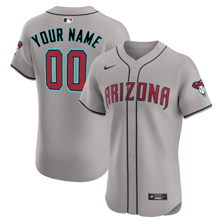 Men Arizona Diamondback Grey Nike 2024 Flex Base Custom MLB Jersey-0